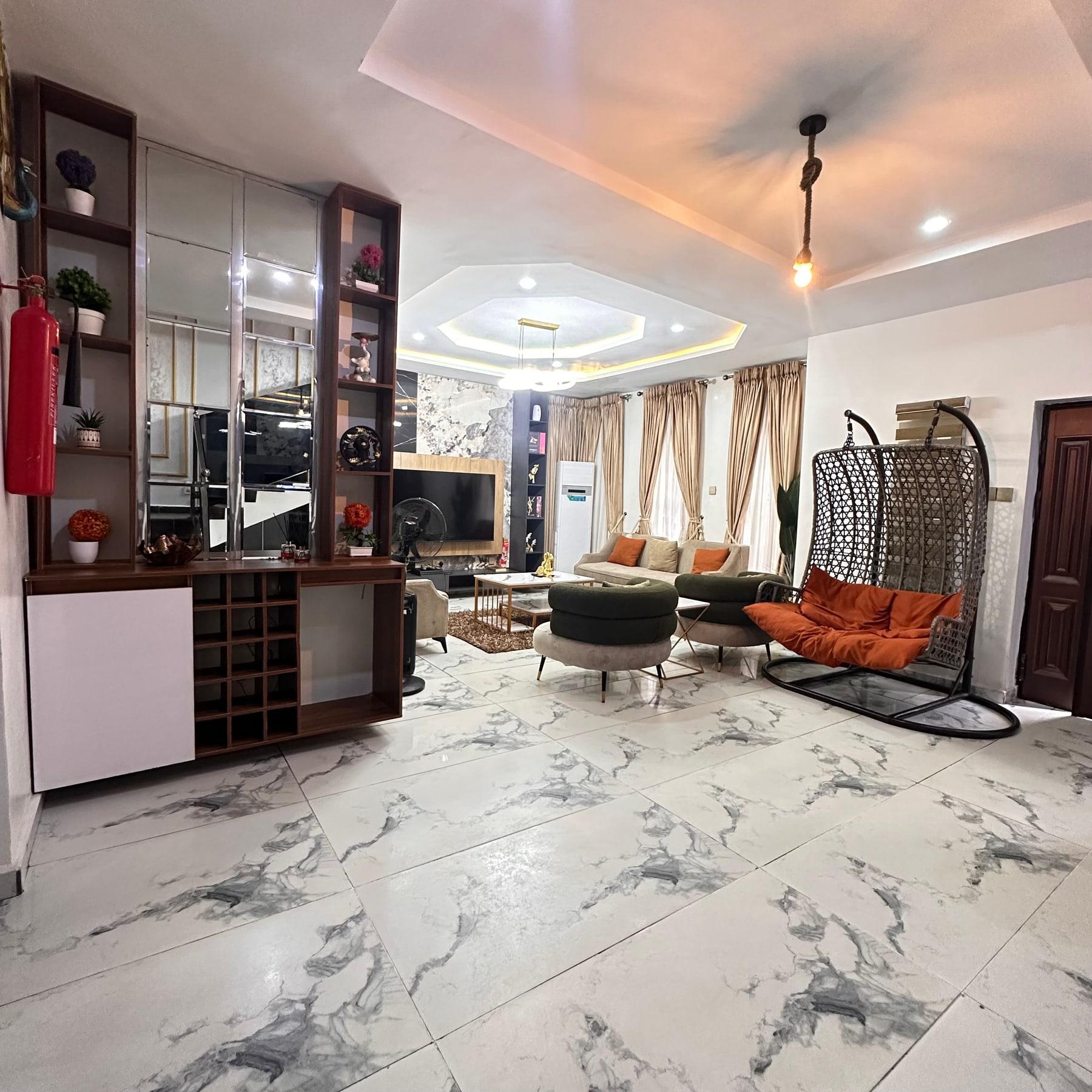 Living area in Unit 3